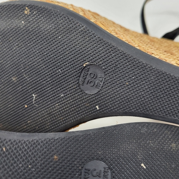 Clorinda Antinori Espadrille Ankle Strap Wedge Black Suede Strap High Shoe 9 - Picture 8 of 11